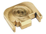 NDZ Ruger RXM 3D Design Rear Slide Cover Plates Solid Brass - Angled View Back