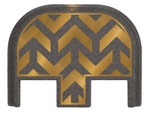 NDZ Glock Gen 1-5 Rear Slide Plate with Engraved Patterns, Brass - Example Plate 2