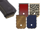 NDZ Glock Gen 1-5 Magazine Floor Plate with Engraved Patterns, Brass - Multiple Variations