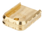 NDZ Glock Gen 1-5 Extra Thick Magazine Floor Plate with Engraved Patterns, Brass - Top View