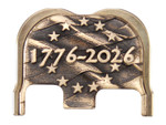 NDZ Glock Gen 6 & V-Series USA 250th Anniversary Rear Plates, Brass - Front View