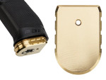 NDZ Walther PDP Extended Magazine Base Plate, Brass - Product with Gun