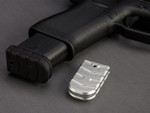 NDZ Glock 43X, 48 Extended Magazine Base Plate, Aspis Cut - On the Gun