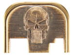 NDZ Ruger RXM 3D NDZ Skull Rear Slide Plate, Brass - Notch Front View