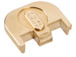 NDZ PSA Dagger 3D Design Rear Slide Cover Plates, Brass - No Notch Angled View Back