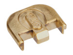NDZ PSA Dagger 3D NDZ Skull Rear Slide Plate, Brass - No Notch Angled View Back