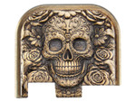 NDZ PSA Dagger Micro 3D Design Rear Slide Cover Plates, Brass - Front View