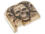 NDZ PSA Dagger Micro 3D Design Rear Slide Cover Plates, Brass - Angled View Front