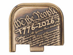 NDZ PSA Dagger Micro USA 250th Anniversary Rear Plates, Brass - Front View