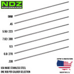 NDZ Suppressor Bore Alignment Check Rods with Storage Tube - Size Chart