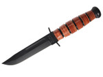 KA-BAR USA 1251 Plain Edge 9.25" Short Compact Utility Knife Black Brown