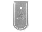 NDZ XD-S 9mm .40 .45 Magazine Base Plate with Laser Deep Engraved Don't Tread On Me Snake in Silver - Bottom View