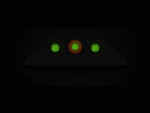 Night Fision Sight Set For Glock 10mm and .45 Auto Gen 1-5 Square Notch With Orange Outline and Green Tritium - Glow in the Dark