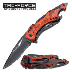 TAC-FORCE TF-705RC Skeleton 3.25" Spring Assisted Folding Pocket Knife Red Camo