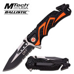 Mtech EMT Rescue Spring Assisted Pocket Knife Orange MT-A865EMO