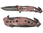 TAC-FORCE TF-723PC Skeleton 3.25" Spring Assisted Folding Pocket Knife Pink Camo Black Blade