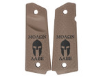 Magpul 1911 Pistol Grip Panel in Flat Dark Earth Cerakote with Trapezoidal Surface Projections - Laser Engraving Example