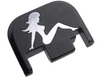 NDZ Black CNC Rear Slide Plate for Glock GEN 1-4 Trucker Girl