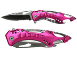 TAC-FORCE TF-705PK Skeleton 3.25" Spring Assisted Folding Pocket Knife Pink Silver Blade