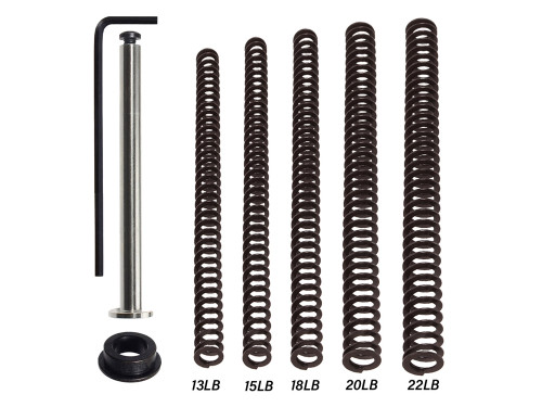 NDZ stainless steel guide rod tuner pack for compact Glock with five recoil springs