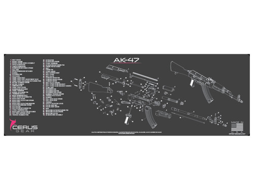 Cerus Gear Gun Mat for AK-47 Rifle Schematic Promat Grey Pink