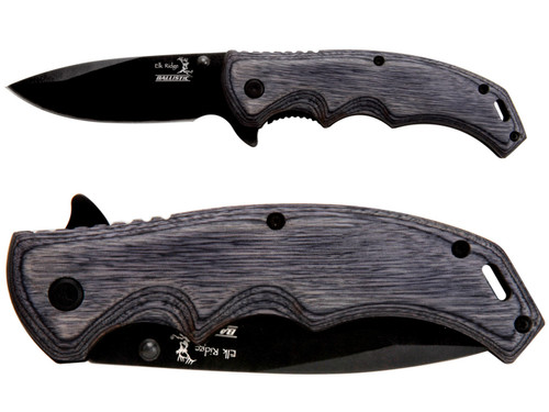Elkridge 3.5" Spring Assisted Folding Pocket Knife ER-A004GY - Blade open and closed