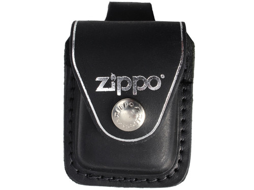 Zippo Lighter Pouch Black With Belt Loop - Front View