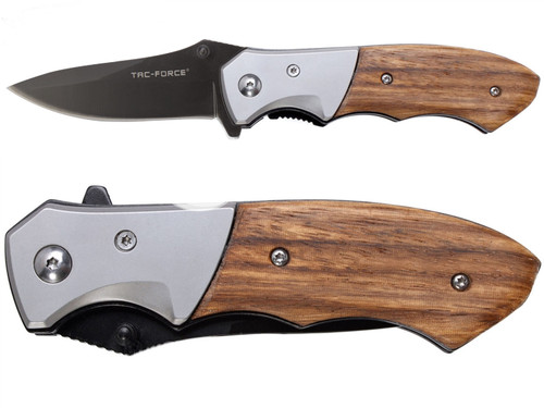TAC-FORCE TF-468LW 3" Spring Assisted Pocket Knife Light Wood - All Angles
