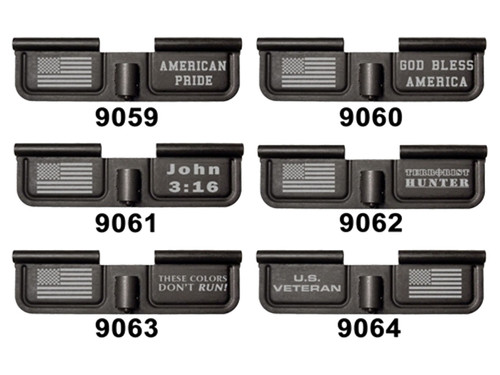 NDZ AR Ejection Port Dust Cover Black - Lasered (12) Veritas