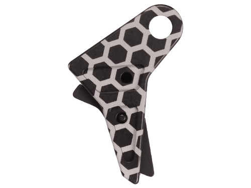 True Precision Axiom Trigger Shoe for Glock Gen 1-4 Black Honey Comb Engraved by NDZ - Side View Down