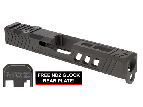 NDZ19 T.R.O.I. Slide Upgrade For Glock 19 GEN 1-3 With RMR Cut V1 Matte Black DLC - Complete Kit
