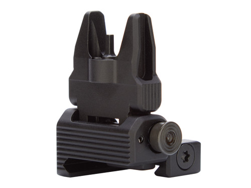 Leapers UTG Accu-Sync AR15 Spring Loaded Flip Up Front Sight, Black - Angled View Front