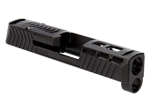 NDZ T.R.O.I. Slide Upgrade for Sig Sauer P365 with RMSC Cut in Black Nitride - Angled View Right