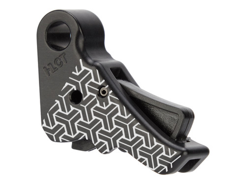 Apex Springfield Armory Hellcat Hellcat Pro Trigger Enhancement Kit in Black with Triweave pattern, V2 - Angled View