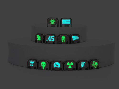 NDZ Rear Slide Plate for Glock Gen 1-4, Glow In The Dark Black - Multiple Variations Lights Off