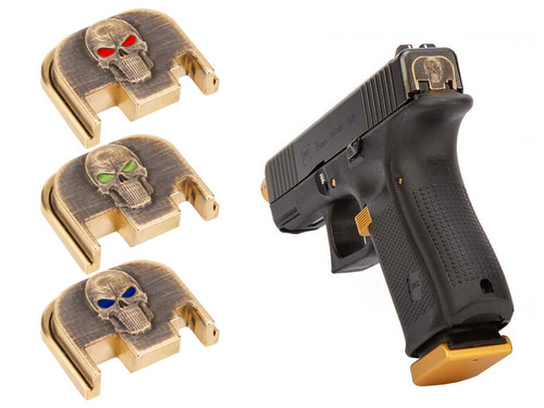NDZ Glock 3D NDZ Skull Rear Slide Plate Solid Brass - Multiple Variations