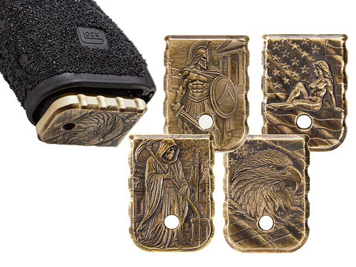 NDZ for Glock V-Series Magazine Floor Plate Heavyweight Brass, 3D Designs - Multiple Variations