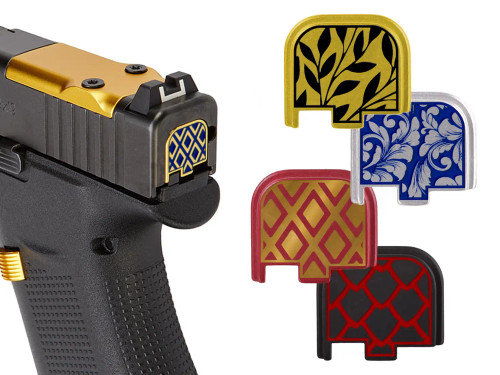 NDZ Glock 43X 48 43 Rear Slide Plate with Engraved Patterns - Multiple Variations