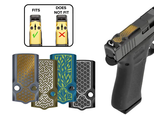 NDZ for Glock 43X, 48 MOS Optic Cover Plate with Engraved Patterns - Multiple Variations with Chart