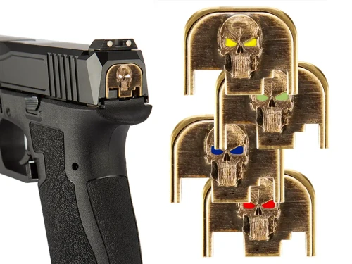 NDZ PSA Dagger 3D NDZ Skull Rear Slide Plate, Brass - Multiple Variations