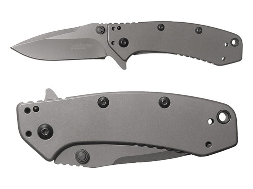 Kershaw Spring Assisted Pocket Knife 1555TI - Blade Open and Closed
