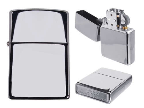 Zippo Sleek Classic Black Ice Windproof Lighter - All Angles