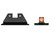 Night Fision Sight Set For Smith & Wesson M&P, SD Series Square Notch With Orange Outline and Green Tritium - Front and Rear Sights