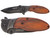 TAC-FORCE Spring Assisted Folding Pocket Knife - Textured Wooden Handle TF-910WD 3.3" Blade - Blade Open and Closed