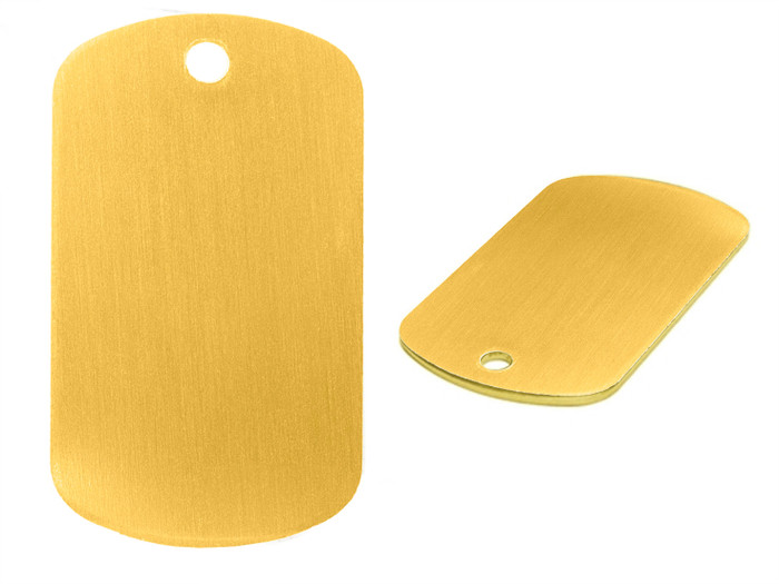 NDZ Light Gold Dog Tag Kit With 30" Chain & Silencer (*LZ)