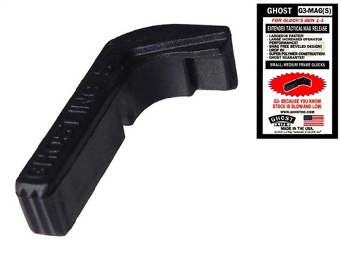 Ghost Extended Magazine Release 9mm, .40, 357, 45 GAP for Glock GEN 1-3