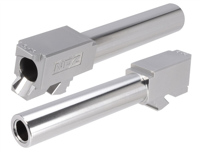 NDZ Performance Non-Threaded Barrel For Glock 19, 19X, 45, Gen 5 in Match Grade Stainless Steel 9MM - All Angles