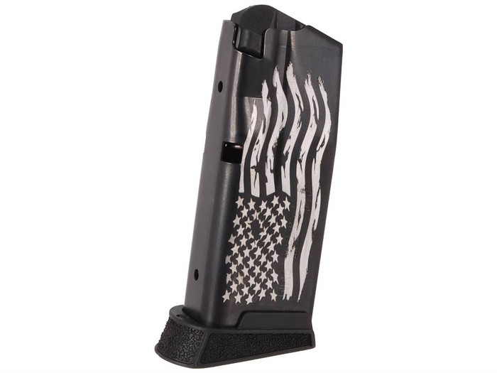 Sig Sauer P365 10 Round Magazine With Laser Engraved US Flag & Finger Extension