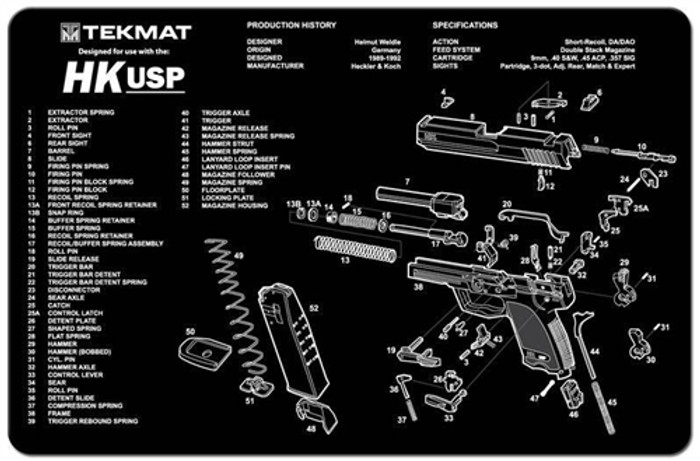 TekMAT Gun Cleaning and Maintenance Mat for HK-USP