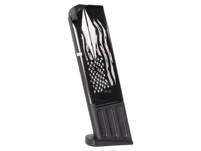 Sig Sauer P226 9mm 10 Round Magazine Distressed US Flag - Side View